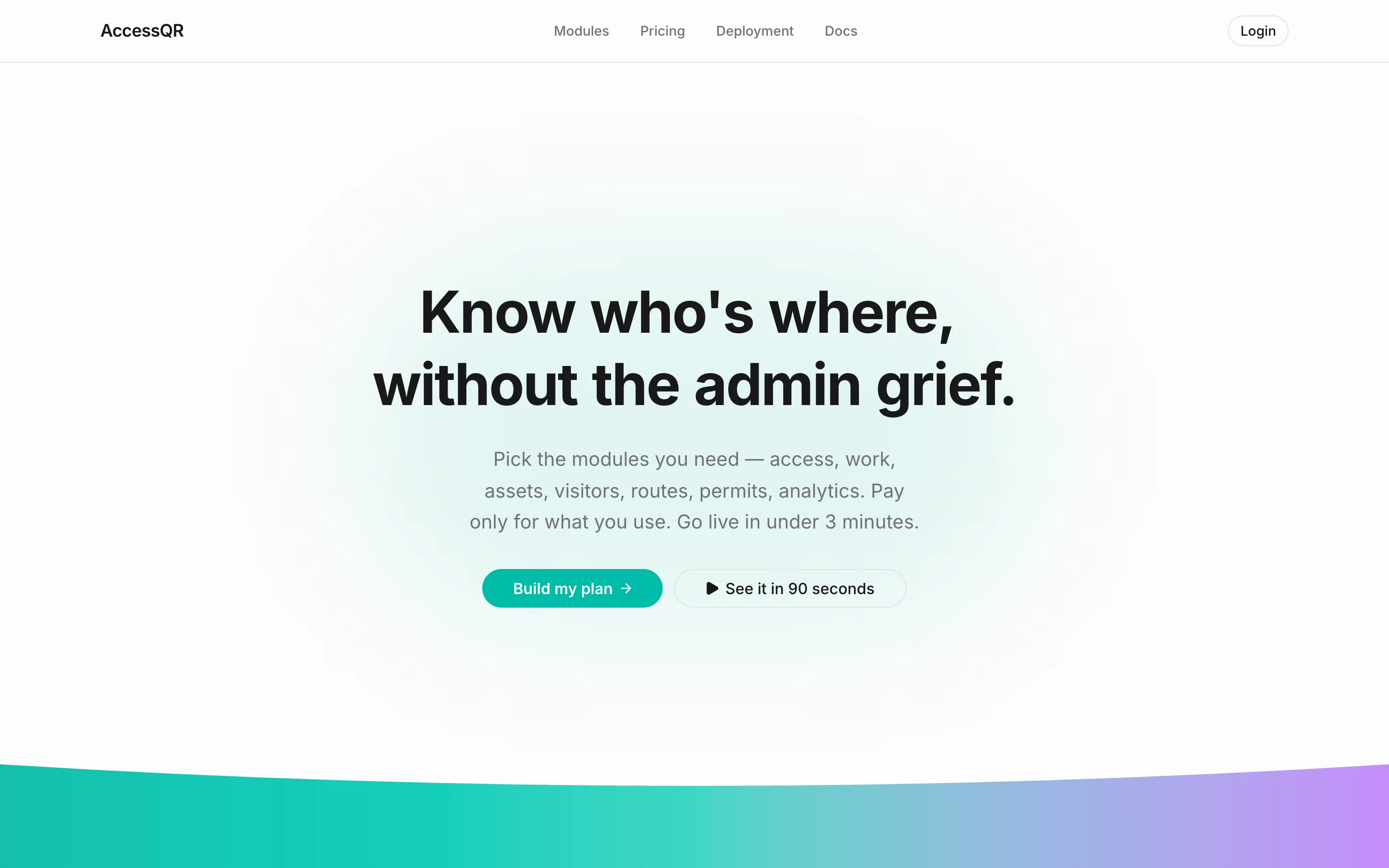 The new AccessQR homepage: Know who's where, without the admin grief